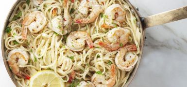 Lemon garlic shrimp scampi